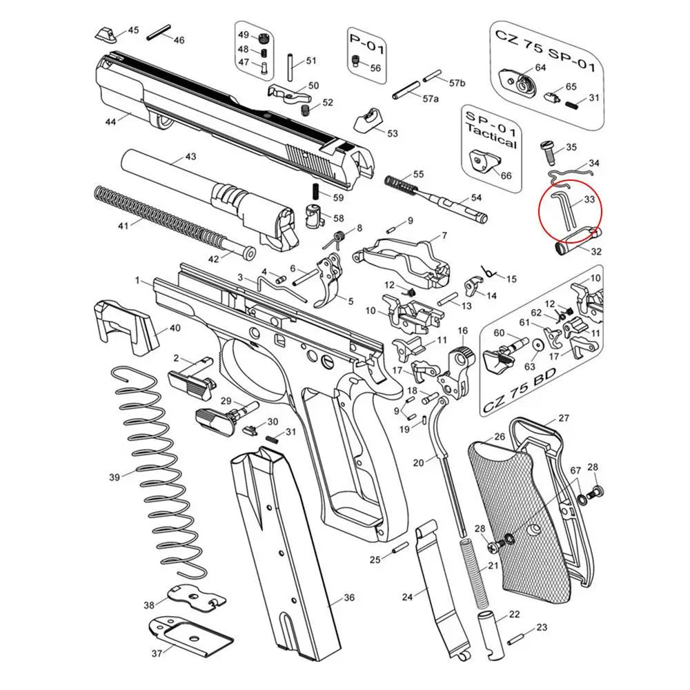 Eemann Tech Competition Magazine Catch Release Spring ( -10% power ) for CZ