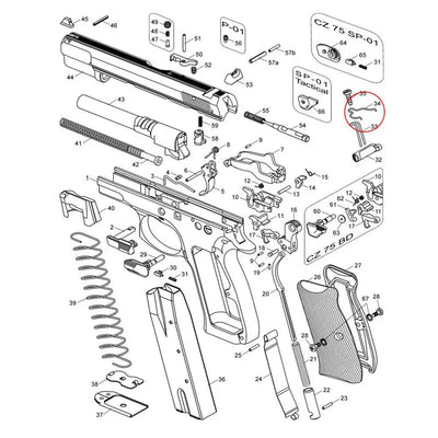 Eemann Tech Competition Trigger Bar Spring ( -15% power ) for CZ
